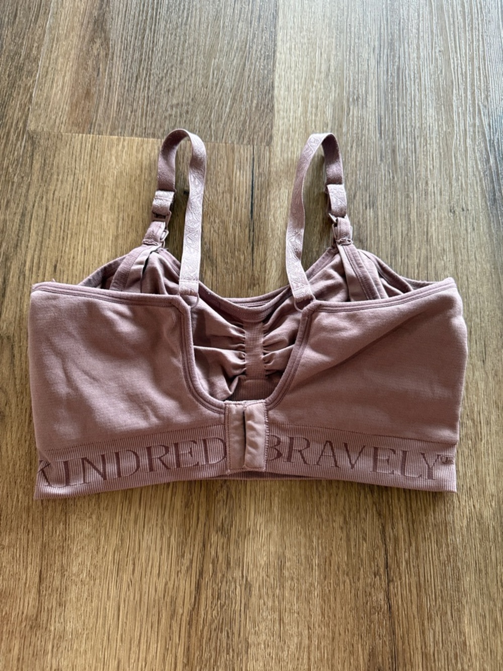 Kindred Bravely Dusty Rose Ribbed Nursing and Pumping Bra - Picture 3 of 6